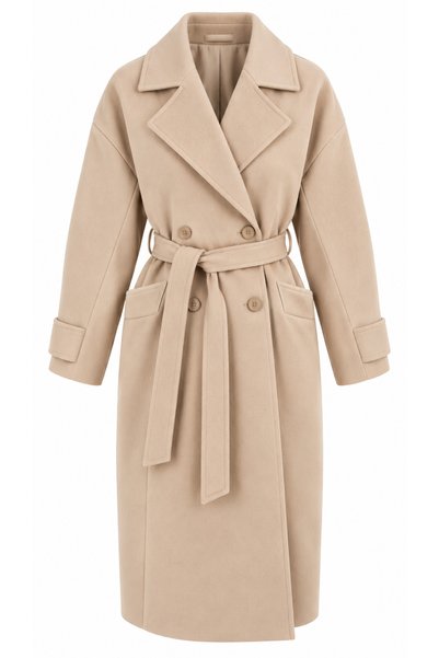Beige Frankfurt Long Cashmere Coat - 2Y408021