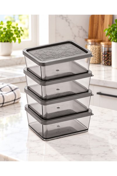 Set of 4 Storage Containers with Lids - 180 mL