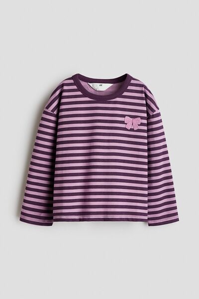 Appliqued and Long Sleeve T-Shirt