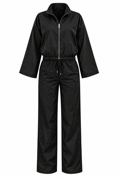 Black Satin Bomber Jacket and Pants Set - 2y9663 - 51229