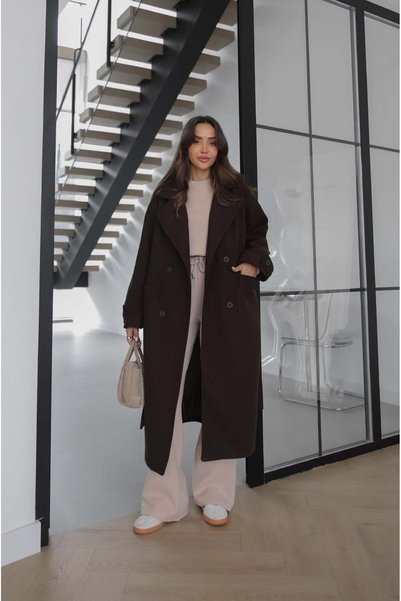 Bitter Coffee Tokyo belted cashmere melton coat