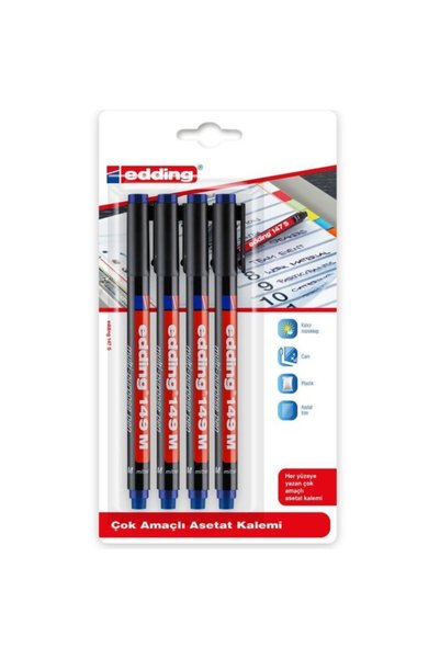 149 M Multi-Purpose Permanent Pen (RADIOUS ACETATE PEN) 4-Piece Blue