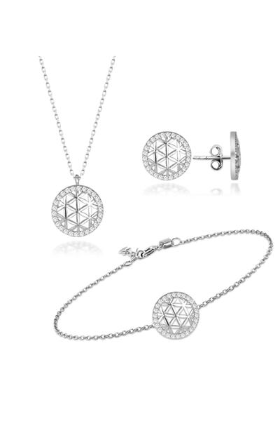 Сет накит од сребро 925 со цвет на животот