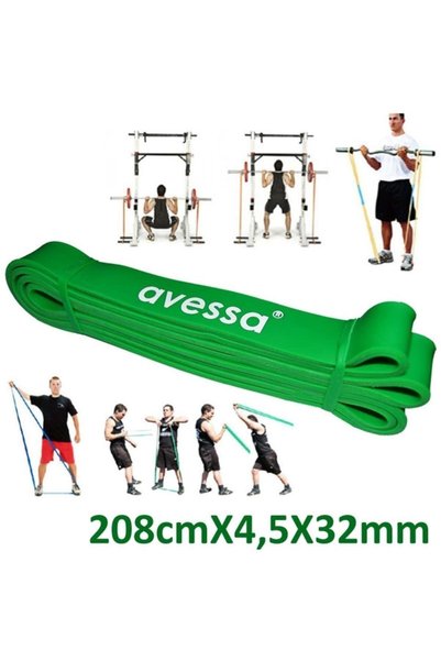 Latex Power Band Resistance Rubber Green Lpb32