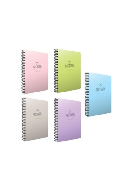 Pastoral A4 200 Page Checked Spiral PP Cover Notebook 5555