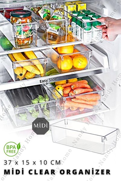 Midi Tall Clear Refrigerator & Cupboard Organizer