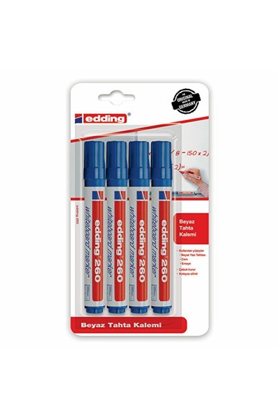 Edding B.Y.Blackboard 4-Piece Bls Blue Pencil - Secretarial (E-260)