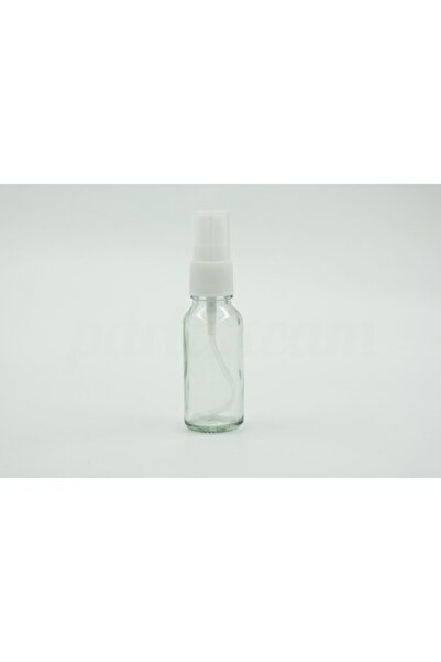 Стаклено шише со спреј со црна глава транспарентно 20ml