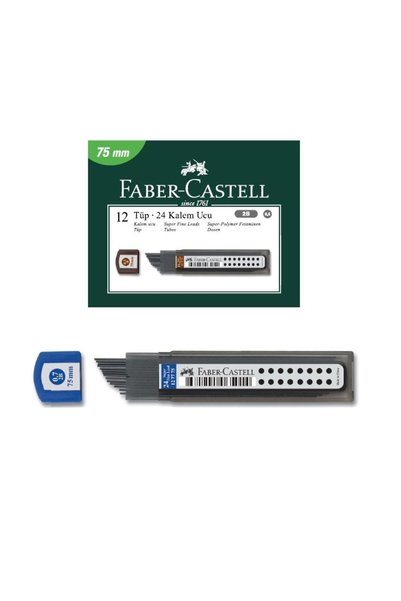 Faber-Castell Super Fine Min Versatil Pen Tip 2B 0.7 75 mm 5090127775 12 Li (1 Pack 12 Tubes)