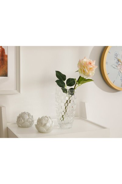 45cm Cream Single Branch Artificial Flower with Fabric Wings Outline