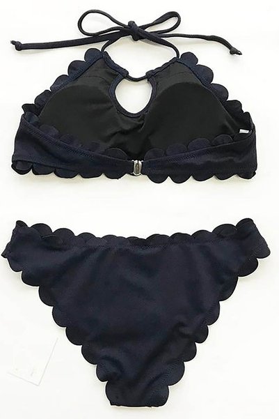 Custom Fabric Tankini Bikini Set Black