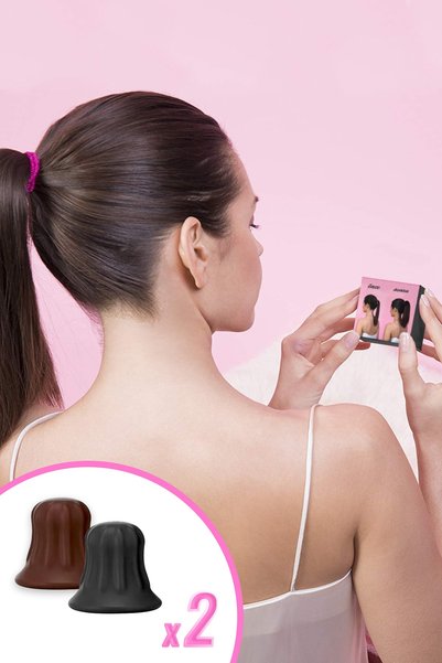 Hair Clip Cool Hair Ponytail Hairstyle Upright Holding Apparatus - Brown Black 2-Piece