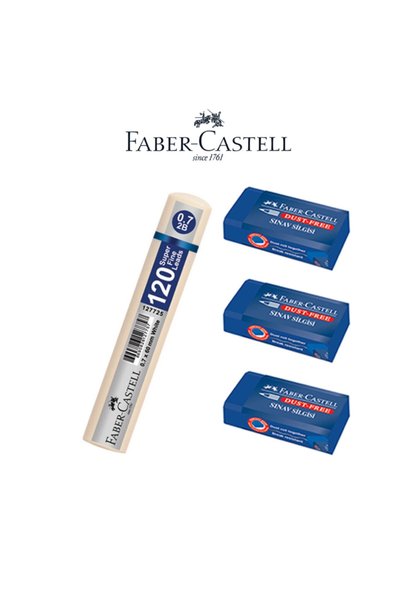 Exam Set - 3 Exam Erasers + Grip Min 120 Pieces 0.7 Mm Tip Set White Tube