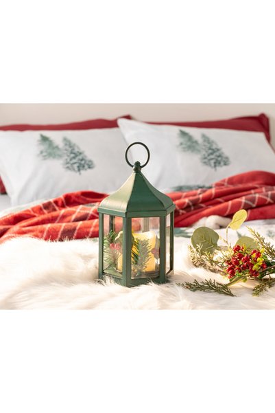 Christmas Chris Led Lantern 20 cm Green