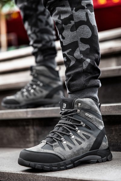 Black Smoked Unisex Outdoor Trekking Boots DS.1633