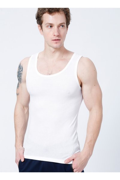 The Don Slim Fit Plain White Men's Undershirt - 100Tdnatl007002M