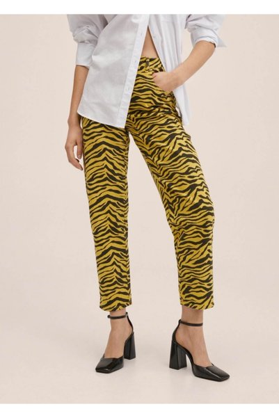 Animal Patterned Tapered Jean