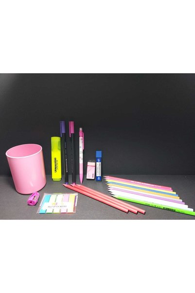 22 Pieces Stationery Set Pencil Eraser Felt Tip Pen Pencil Sharpener Highlighter Desk Pen Holder ...