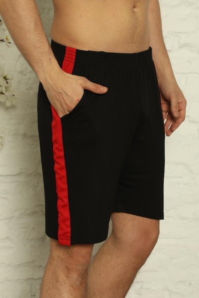 Black Men's Slim Fit Single Bottom Shorts & Bermuda