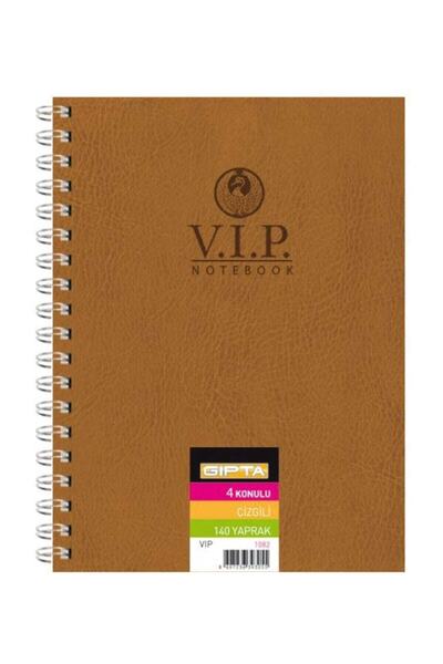 VIP Spiral Leather Covered Notebook (17*24) - 140 Sheets (Lined)