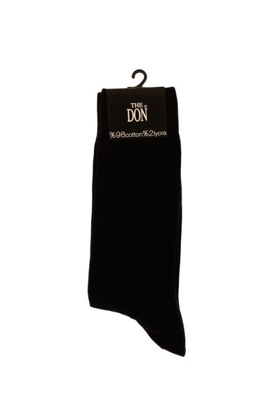 The Don Men's Plain Black Long Socks