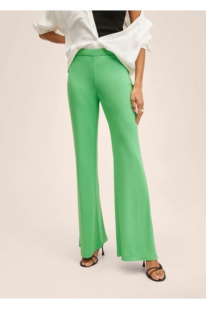Flared Leg Draped Trousers