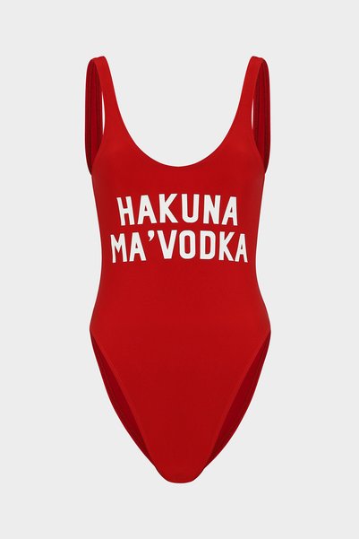 Hakuna Ma*vodka Slogan Push Up Swimsuit