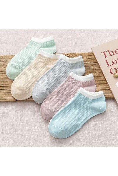Women's Patterned Booties Socks 5-Piece