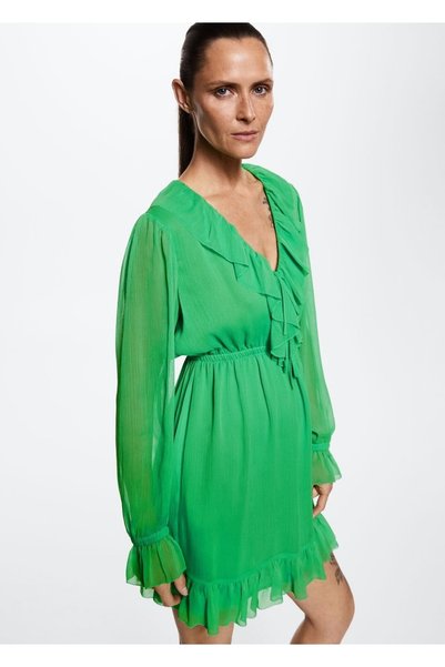 Ruffled Woven Dress