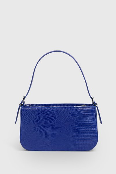 Women's Cobalt Blue Buckle Baguette Bag 208