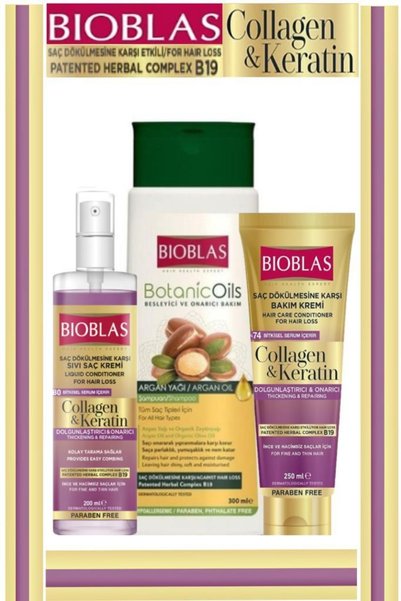 Argan Oil Shampoo&Collagen&Keratin 3-Piece Hair Care Set