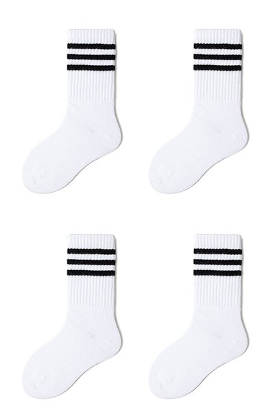 4 Pairs of Children's Striped Seasonal Socks