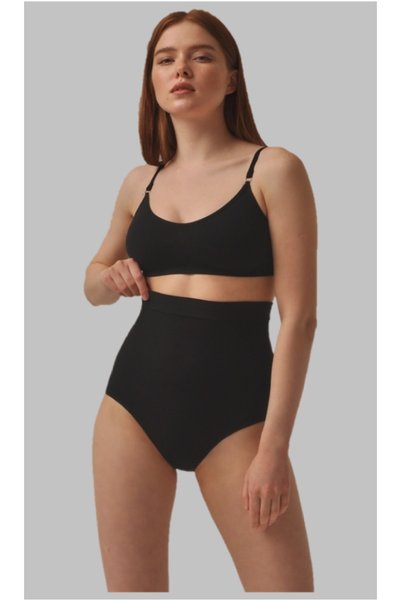 Biloba Non-Slip Silicone Strip Extra High Waist Slip Corset Black Color