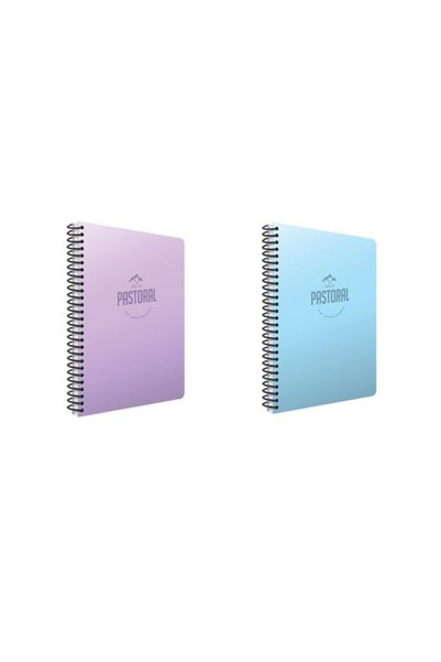 Pastoral Spiral A4 72 Sheets PP Cover Notebook Set Lined 2 Pieces