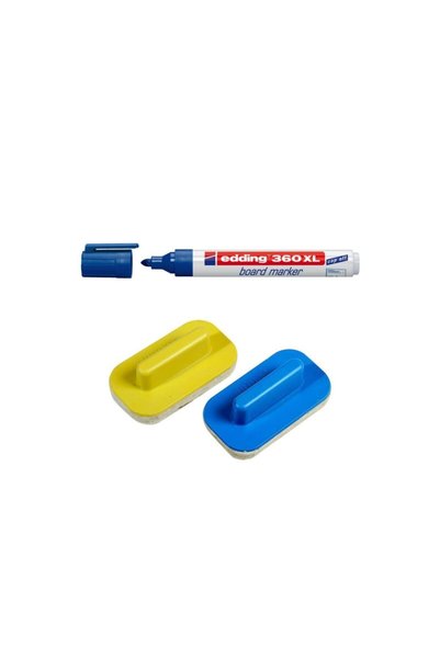 Whiteboard Pen Cap Off E-360Xl Blue and Board Eraser