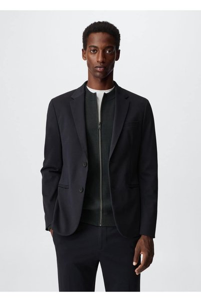 Slim Cut Cotton Blazer Jacket