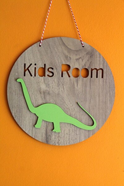 Декоративен Kids Room зелен диносаурус лакиран украс за врата и ѕид во детска соба