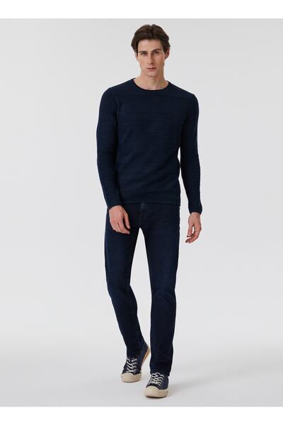 O Neck Plain Navy Blue Men's Sweater 231 Lcm 241005 Holden Lacä°vert