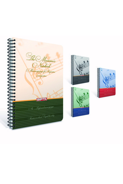 A4 Spiral Music Notebook Hard Cover 80 Sheets 3-1700000-2011