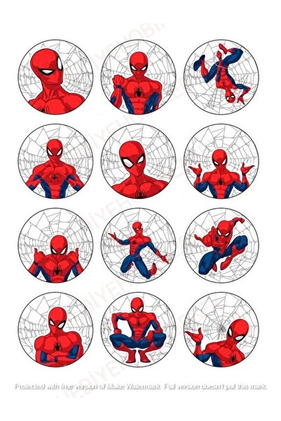 Spider-Man јадлив принт за храна, јадлив украс за торта, шеќерна хартија за колачиња