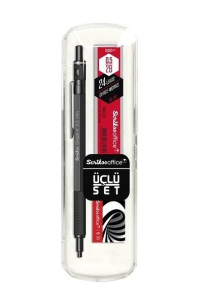 Graph-X Set of 3 Matte Black Versatil Pen 0.5mm + Eraser + Min