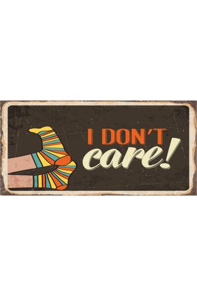 I Dont Care (10 Cm X 20 Cm) мини ретро дрвен постер