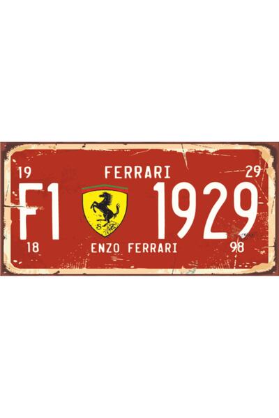 F1 Ferrari мини ретро дрвен постер