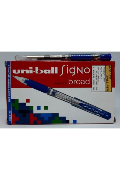 Um-153 Broad Pen 1.0mm Blue 12Pcs