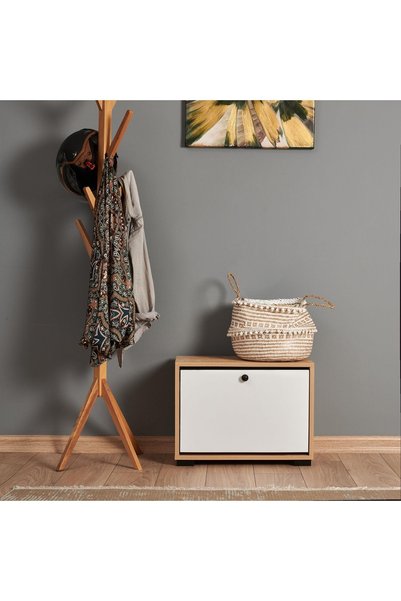 Aspendos Falls Single Cover Shoe Rack – Sapphire Oak/White