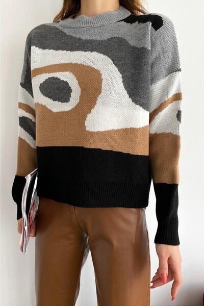 Women's Color Transition Standard Size Cotton Knitwear Sweater