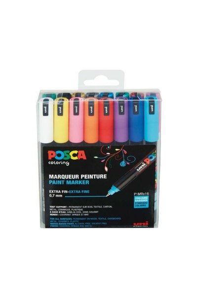 Posca Marker Pen PC-1mr (0.7mm) Set of 16