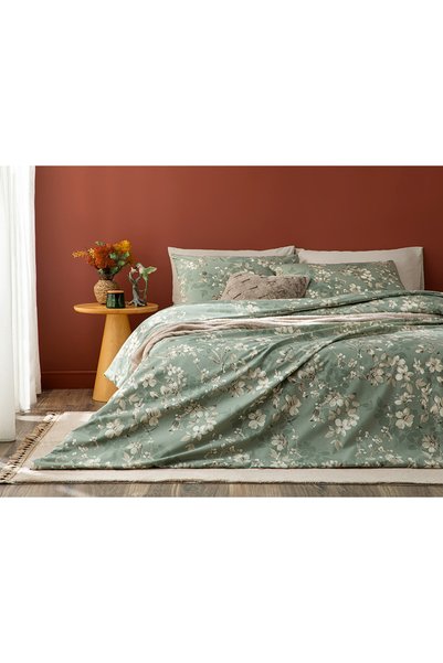 Double Duvet Cover - Green - Plain