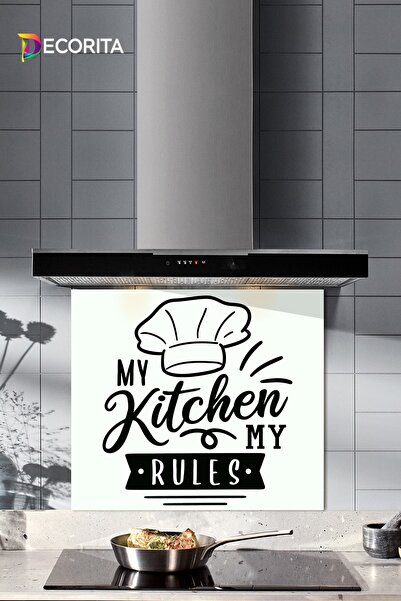 Заштитник за задниот дел на стаклен шпорет | Бела позадина - My Kitchen My Rules | 52cm X 60cm