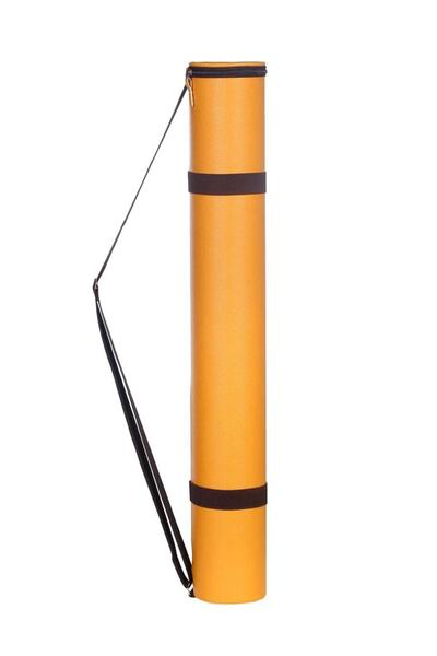 Туба за проекти Bazooka, кожна, портокалово-жолта 10,5*76cm, едностепена, со можност за закачување на Т-линијар